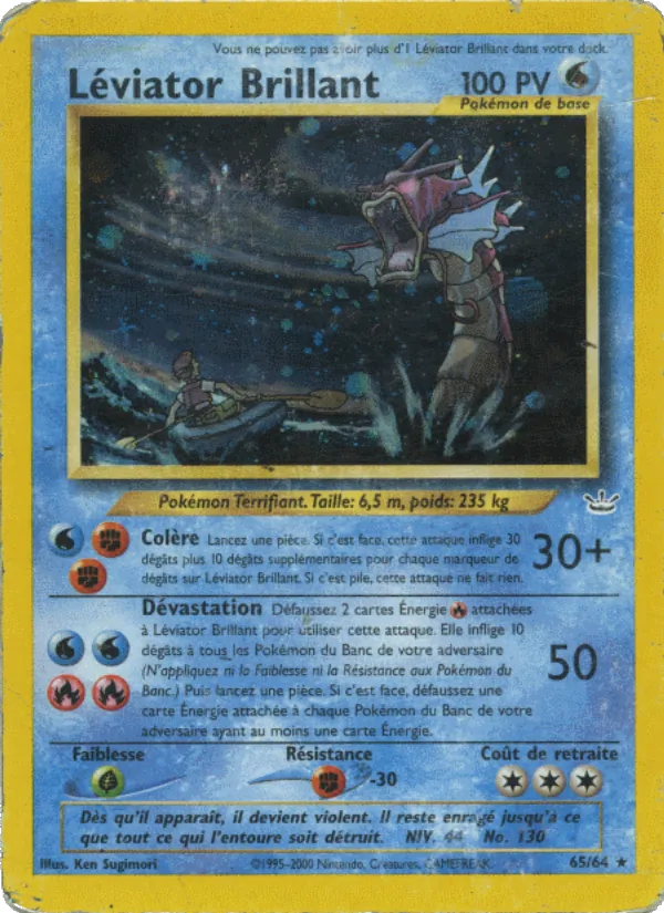 Carte Pokémon Léviator Brillant de l'extension Neo Revelation