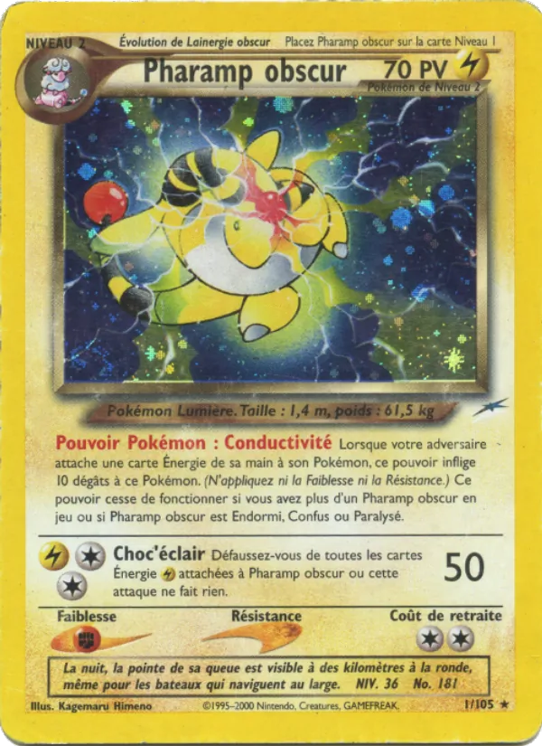 Carte Pokémon Pharamp obscur de l'extension Neo Destiny