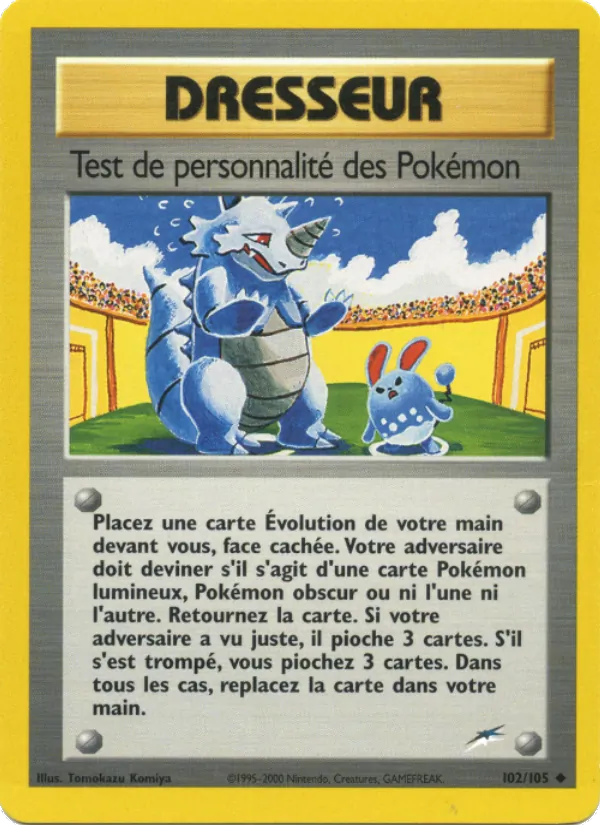Carte Pokémon Test de personnalité des Pokémon de l'extension Neo Destiny