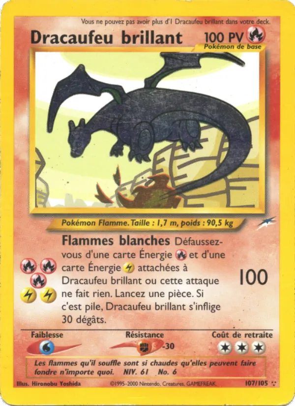Carte Pokémon Dracaufeu brillant de l'extension Neo Destiny