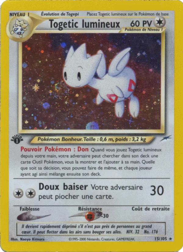 Carte Pokémon Togetic lumineux de l'extension Neo Destiny