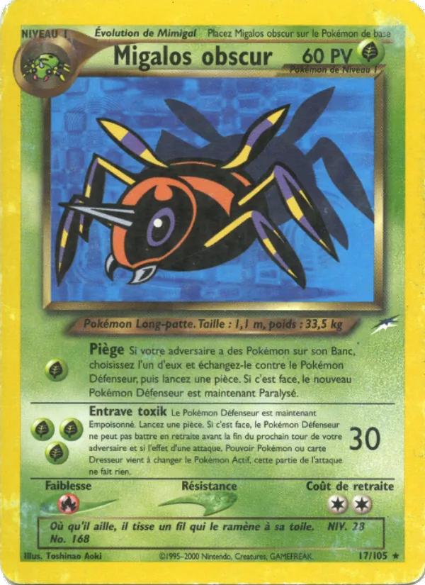 Carte Pokémon Migalos obscur de l'extension Neo Destiny