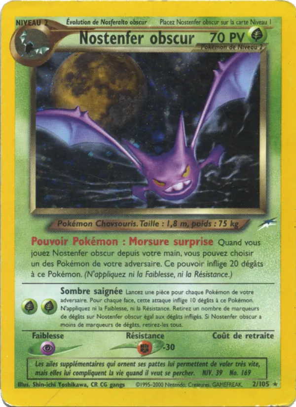 Carte Pokémon Nostenfer obscur de l'extension Neo Destiny