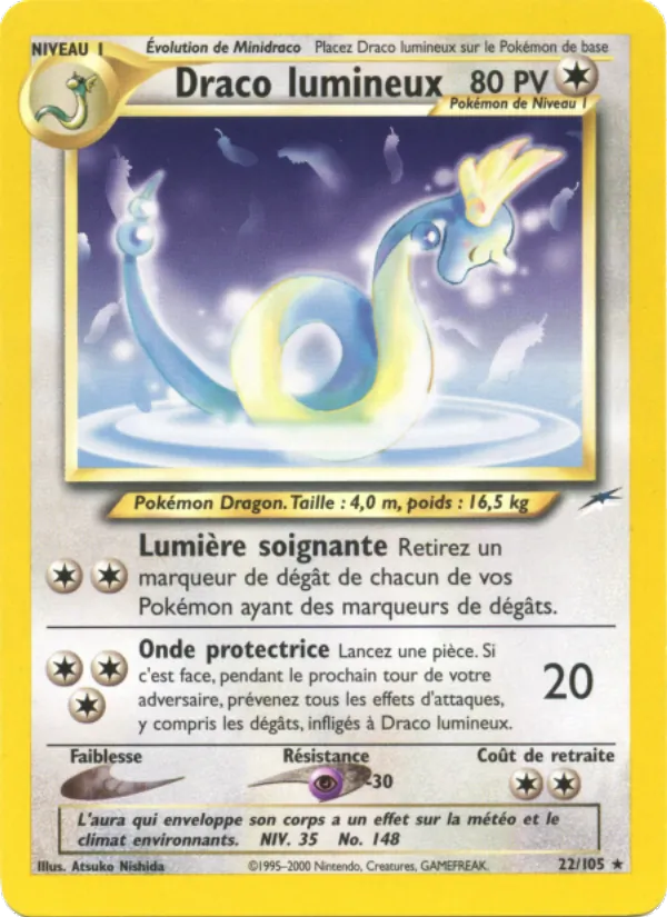 Carte Pokémon Draco lumineux de l'extension Neo Destiny
