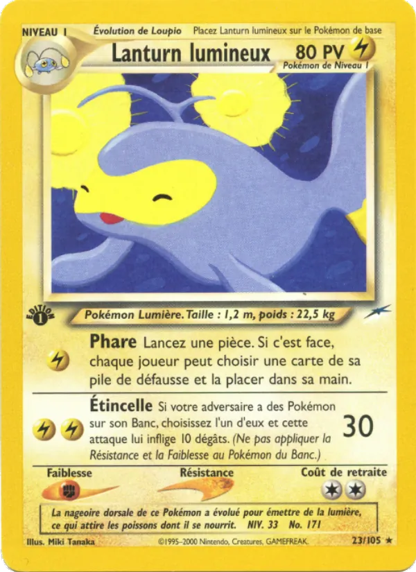Carte Pokémon Lanturn lumineux de l'extension Neo Destiny