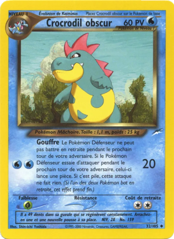 Carte Pokémon Crocrodil obscur de l'extension Neo Destiny