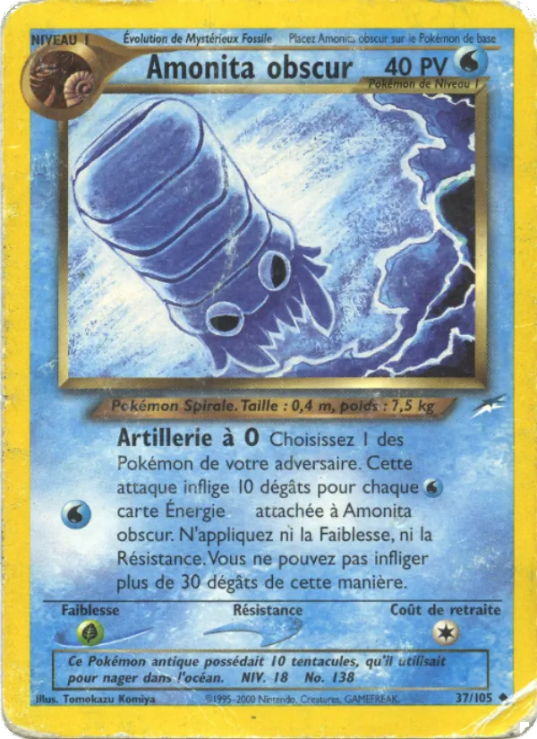 Carte Pokémon Amonita obscur de l'extension Neo Destiny