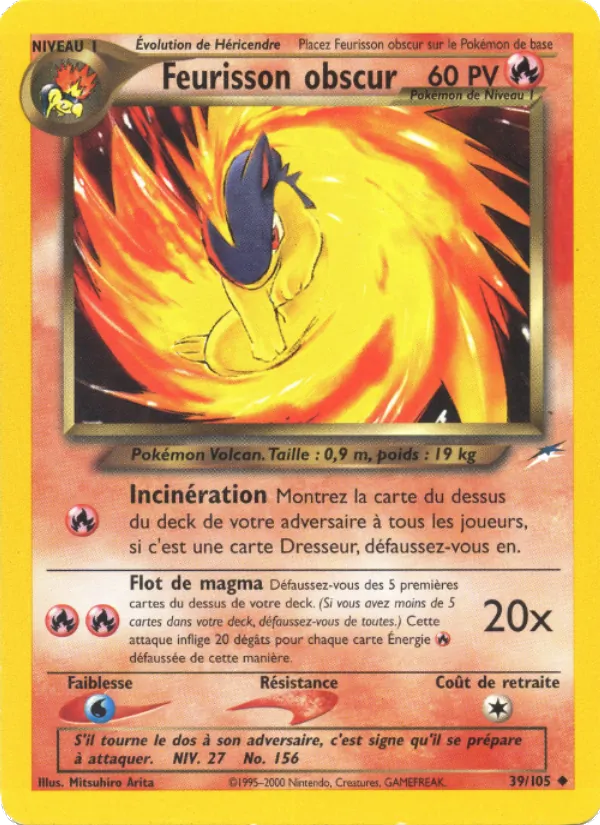 Carte Pokémon Feurisson obscur de l'extension Neo Destiny