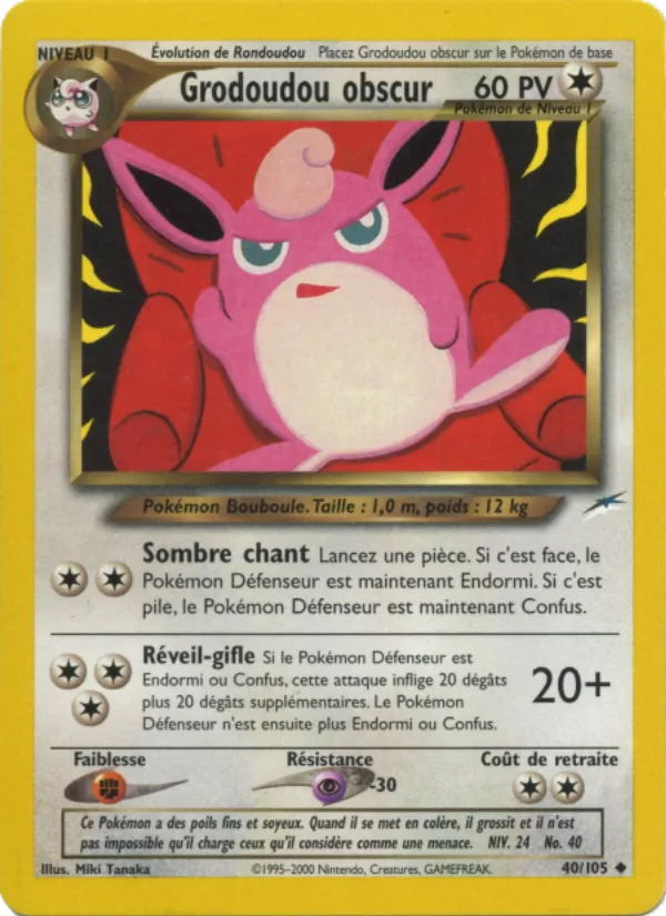 Carte Pokémon Grodoudou obscur de l'extension Neo Destiny