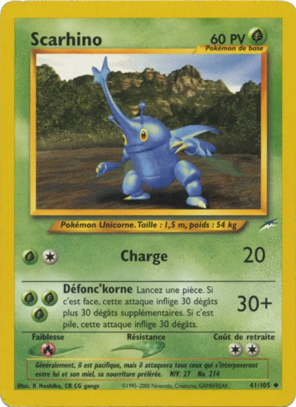 Carte Pokémon Scarhino de l'extension Neo Destiny