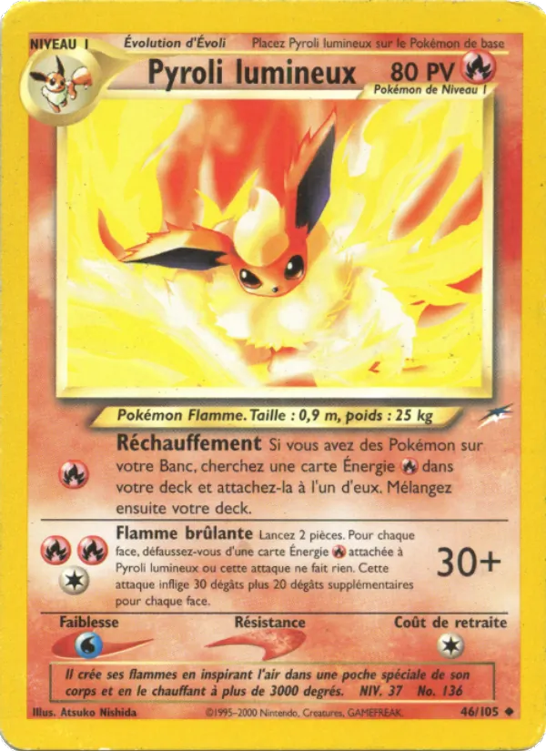 Carte Pokémon Pyroli lumineux de l'extension Neo Destiny