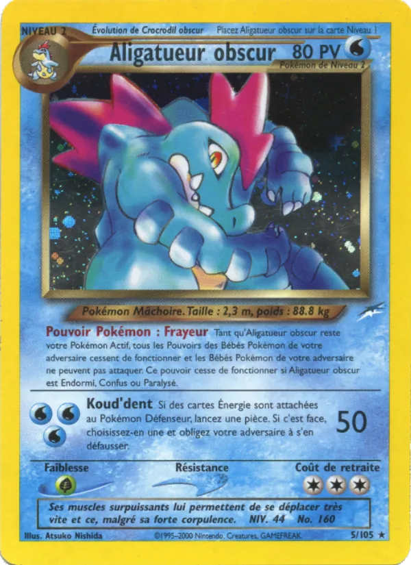 Carte Pokémon Aligatueur obscur de l'extension Neo Destiny