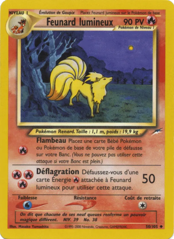 Carte Pokémon Feunard lumineux de l'extension Neo Destiny