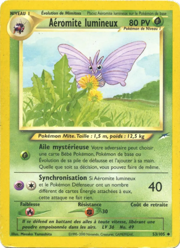 Carte Pokémon Aéromite lumineux de l'extension Neo Destiny