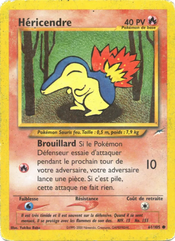 Carte Pokémon Héricendre de l'extension Neo Destiny