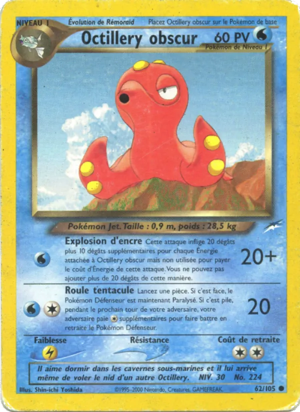 Carte Pokémon Octillery obscur de l'extension Neo Destiny