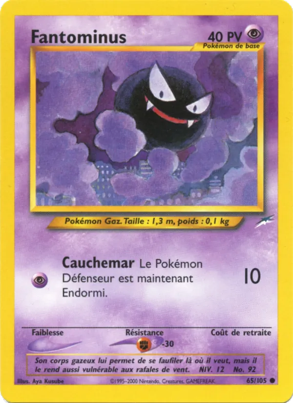 Carte Pokémon Fantominus de l'extension Neo Destiny