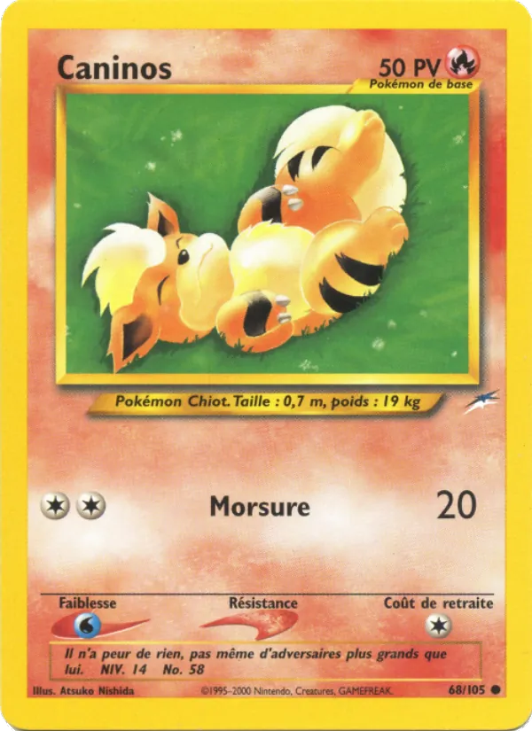 Carte Pokémon Caninos de l'extension Neo Destiny