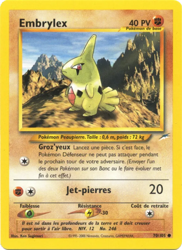 Carte Pokémon Embrylex de l'extension Neo Destiny