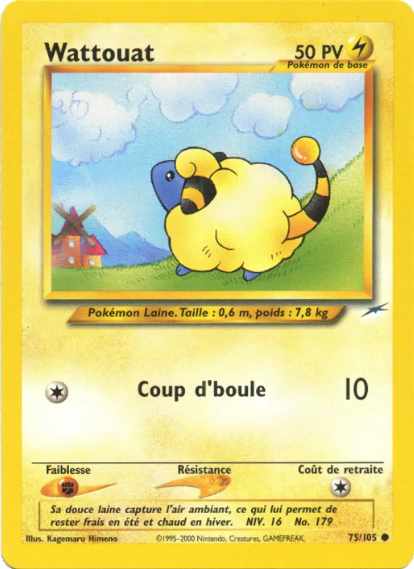 Carte Pokémon Wattouat de l'extension Neo Destiny