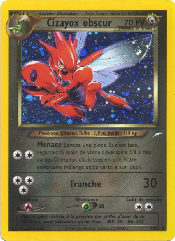 Carte Pokémon Cizayox obscur de l'extension Neo Destiny