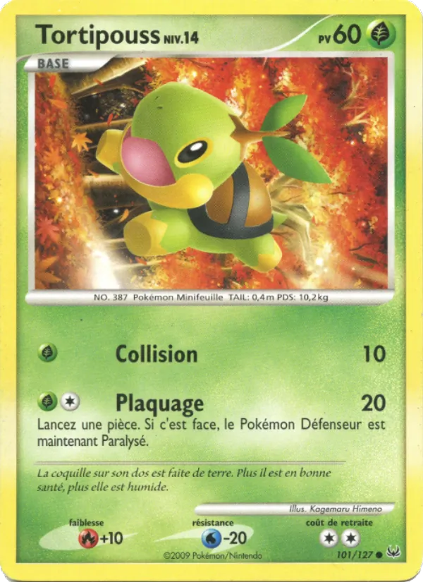 Carte Pokémon Tortipouss de l'extension Platine