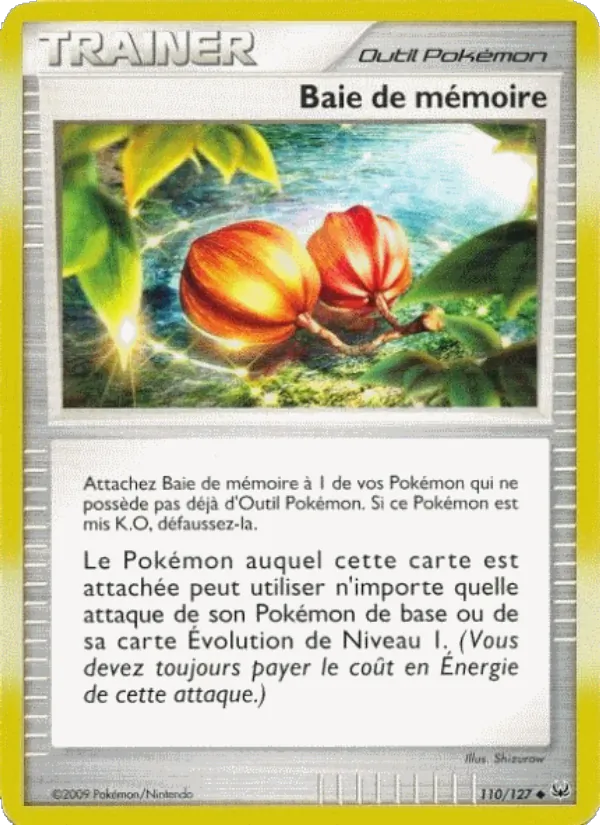Carte Pokémon Baie de mémoire de l'extension Platine