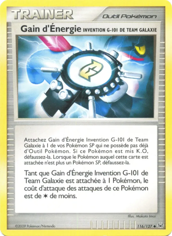 Carte Pokémon Gain d'Énergie Invention G-101 de Team Galaxie de l'extension Platine