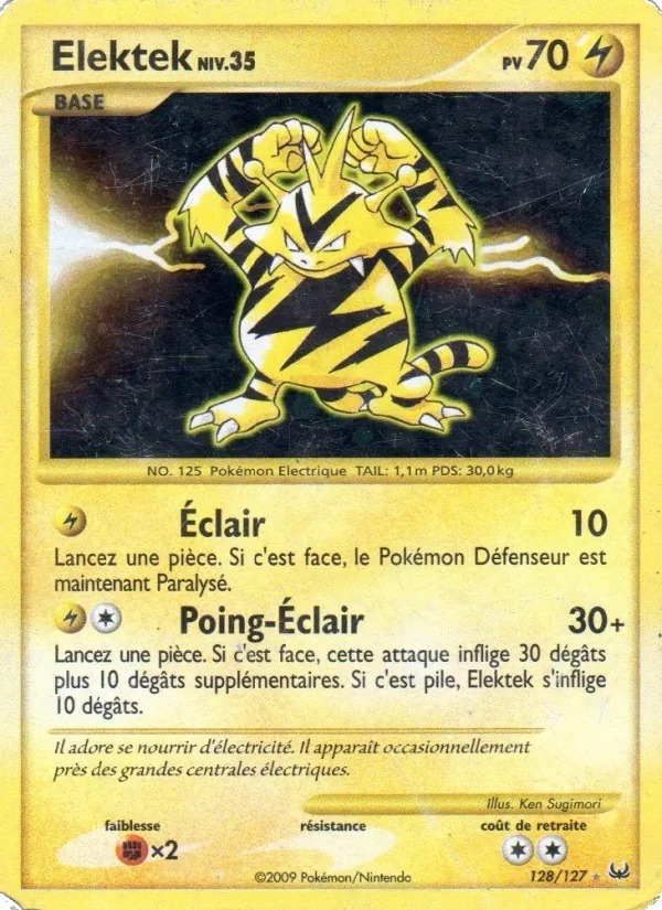 Carte Pokémon Elektek de l'extension Platine