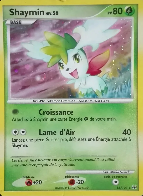 Carte Pokémon Shaymin de l'extension Platine