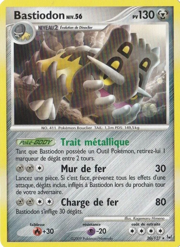 Carte Pokémon Bastiodon de l'extension Platine