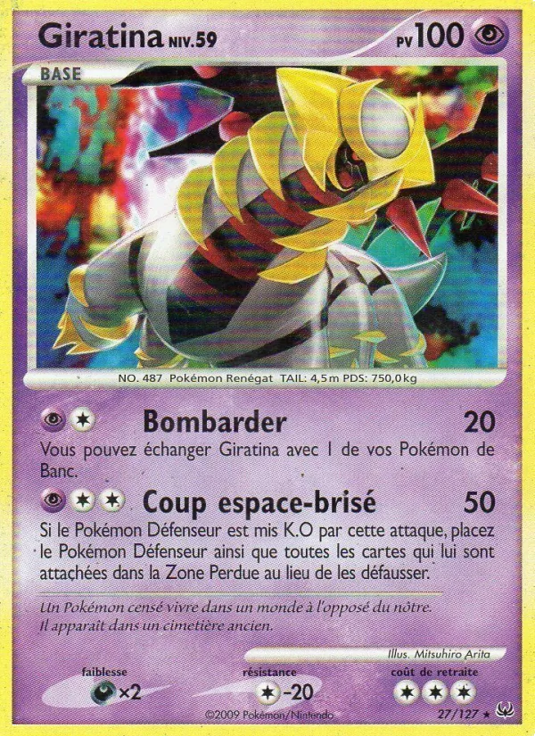 Carte Pokémon Giratina de l'extension Platine