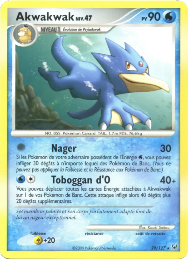 Carte Pokémon Akwakwak de l'extension Platine