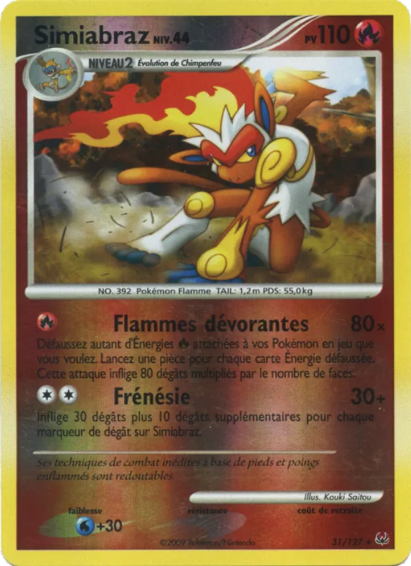 Carte Pokémon Simiabraz de l'extension Platine