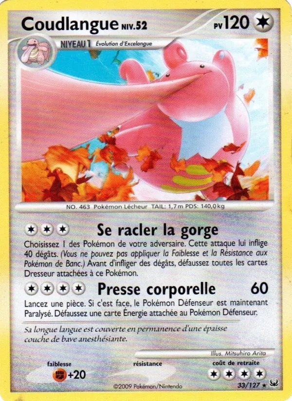 Carte Pokémon Coudlangue de l'extension Platine