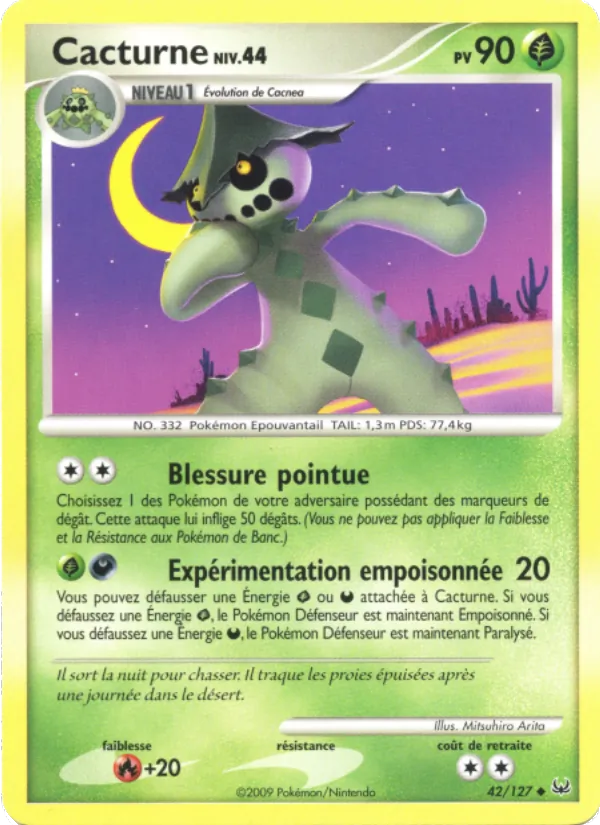 Carte Pokémon Cacturne de l'extension Platine