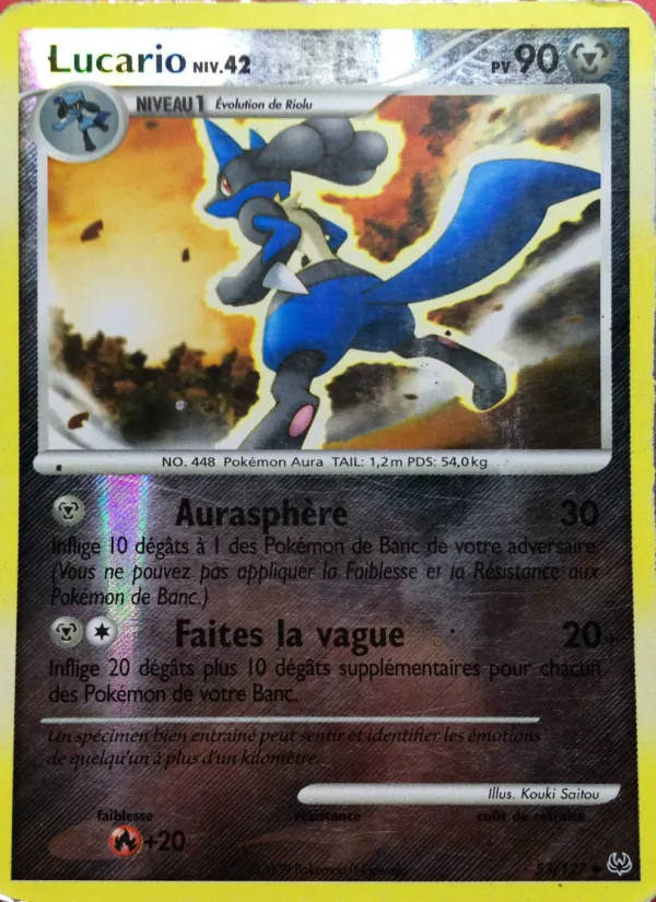 Carte Pokémon Lucario de l'extension Platine