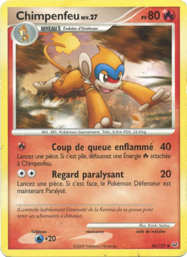 Carte Pokémon Chimpenfeu de l'extension Platine