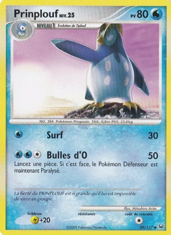 Carte Pokémon Prinplouf de l'extension Platine