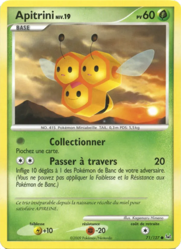 Carte Pokémon Apitrini de l'extension Platine
