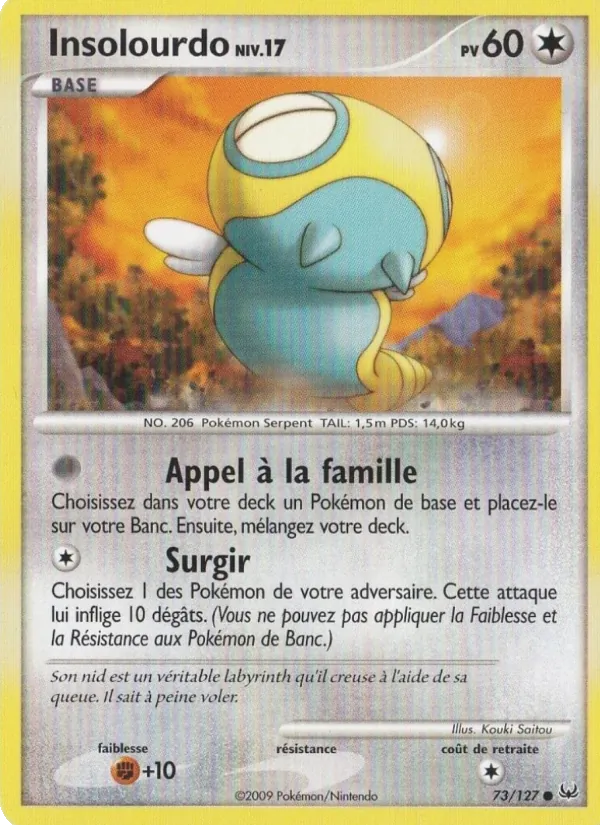 Carte Pokémon Insolourdo de l'extension Platine