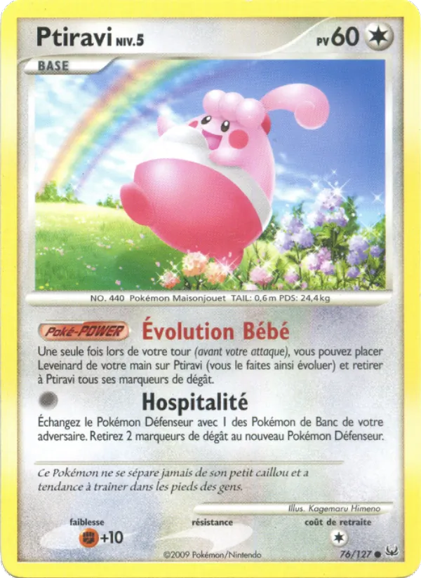 Carte Pokémon Ptiravi de l'extension Platine