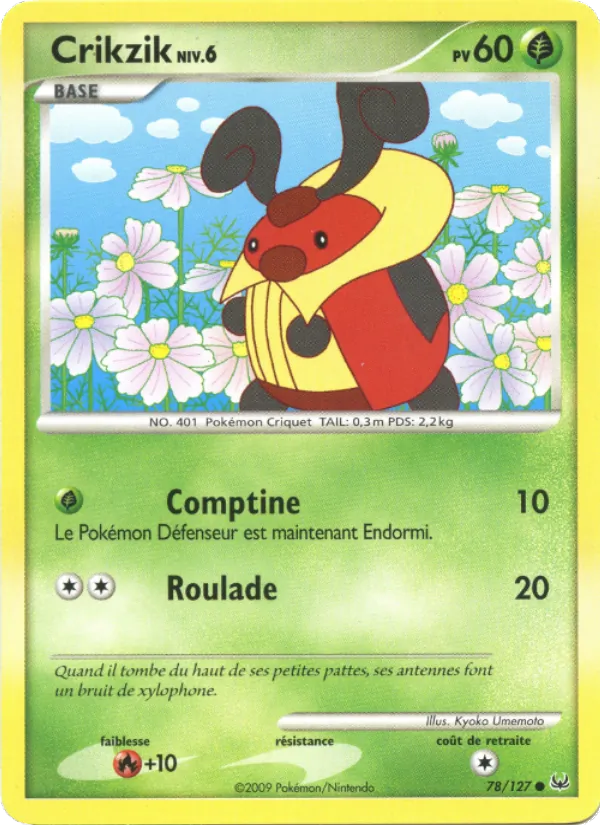 Carte Pokémon Crikzik de l'extension Platine