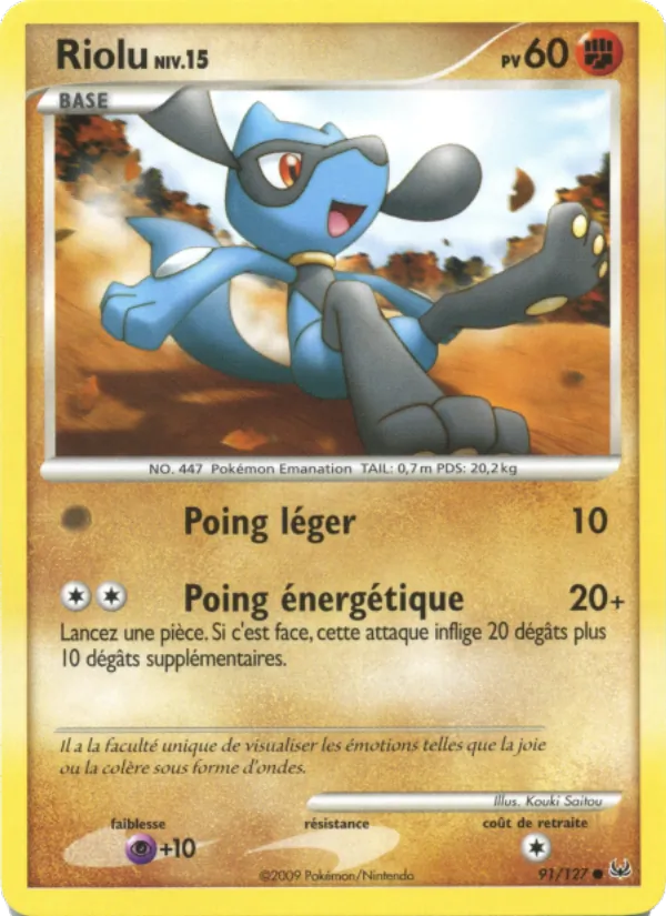 Carte Pokémon Riolu de l'extension Platine