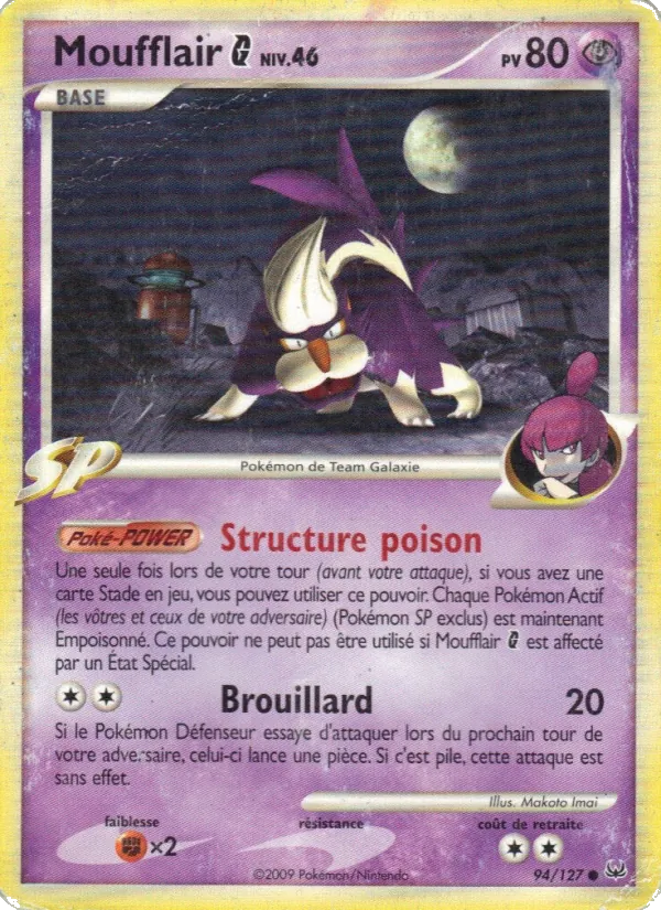 Carte Pokémon Moufflair G de l'extension Platine