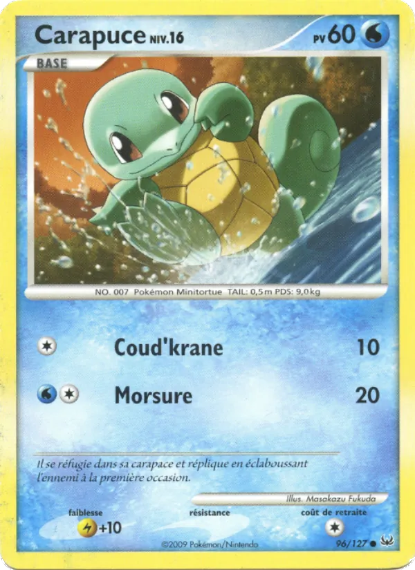 Carte Pokémon Carapuce de l'extension Platine