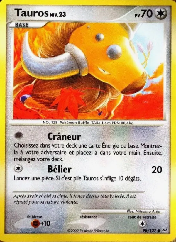 Carte Pokémon Tauros de l'extension Platine