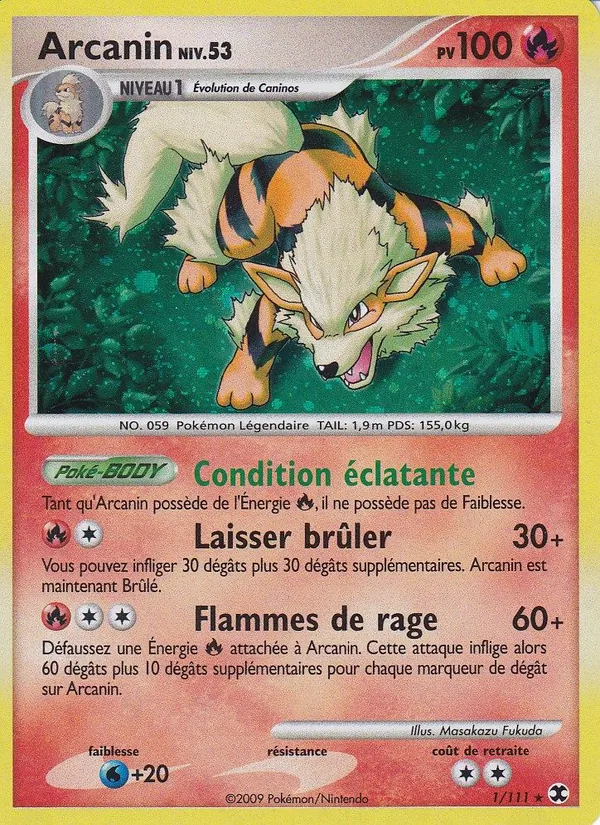 Carte Pokémon Arcanin Niv. 53 de l'extension Rivaux Émergeants