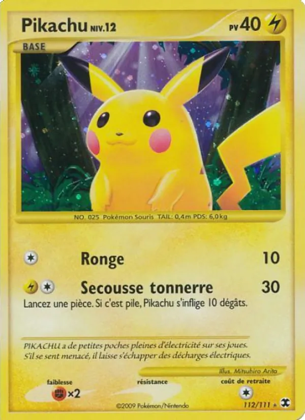 Carte Pokémon Pikachu Niv. 12 de l'extension Rivaux Émergeants