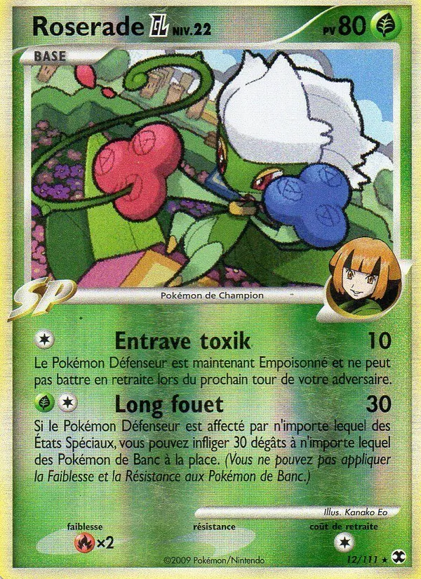 Carte Pokémon Roserade GL Niv. 22 de l'extension Rivaux Émergeants